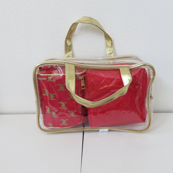 5pc {Juicy Couture} Nested Travel Cosmetic Bags Set - Picture 7 of 9